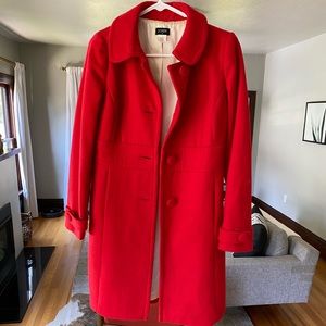 J. CREW Size 0 Ruby Red Peacoat